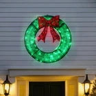 48" Large Prelit Christmas Wreath Lighted Xmas Holiday Decor with 150 LED Light