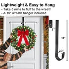 24" Prelit Christmas Wreath with LED Warm White Lights For Front Door Decoration