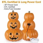 14" Halloween Jack O Lantern 3 Tiers Prelit Plastic Pumpkin Light Indoor Outdoor