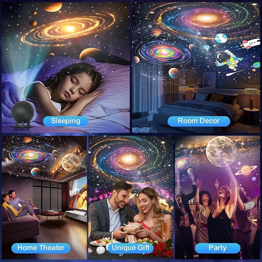 HD Galaxy Star Projector Night Light