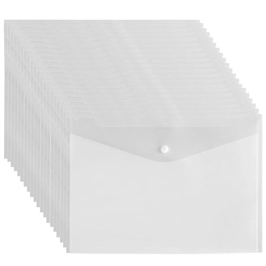 Clear File Folder Organizer L-Shaped Pocket Envelope Design Reusable