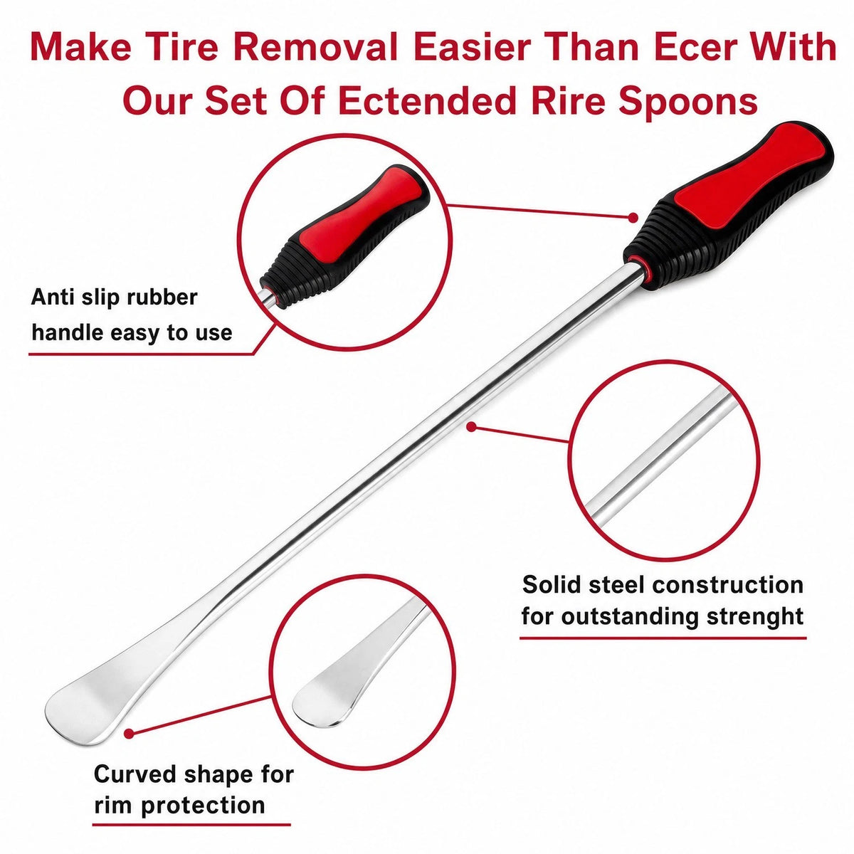Professional Motorcycle Tire Changing Tool Steel Tire Spoon Lever Iron Tool Kit