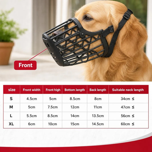 Large Pet Dog Basket Muzzle Mouth Cover Mesh Cage No Barking Biting Chewing USA