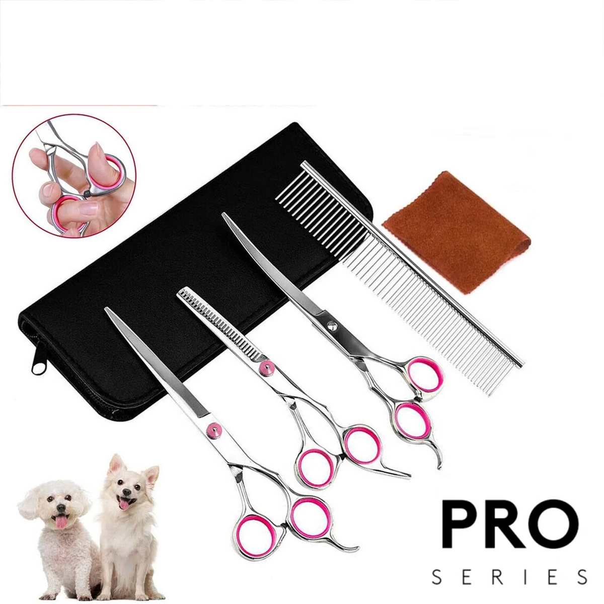 Pet Dog Grooming Scissors Stainless Straight Curved Thinning Shears Trimmer Kits