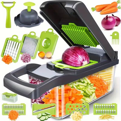 16-in-1 Vegetable Chopper & Slicer with 8 Blades