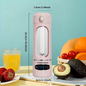 Portable USB Rechargeable Blender – 12-Blade Personal Smoothie Maker, 20.29 oz Travel Juicer Cup