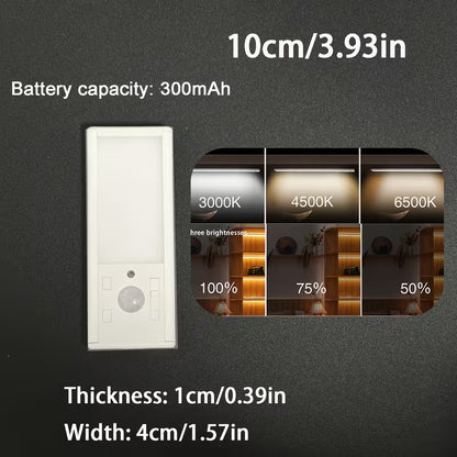 LED Motion Sensor Cabinet Light – Rechargeable Dimmable 3-Color Under Cabinet Light
