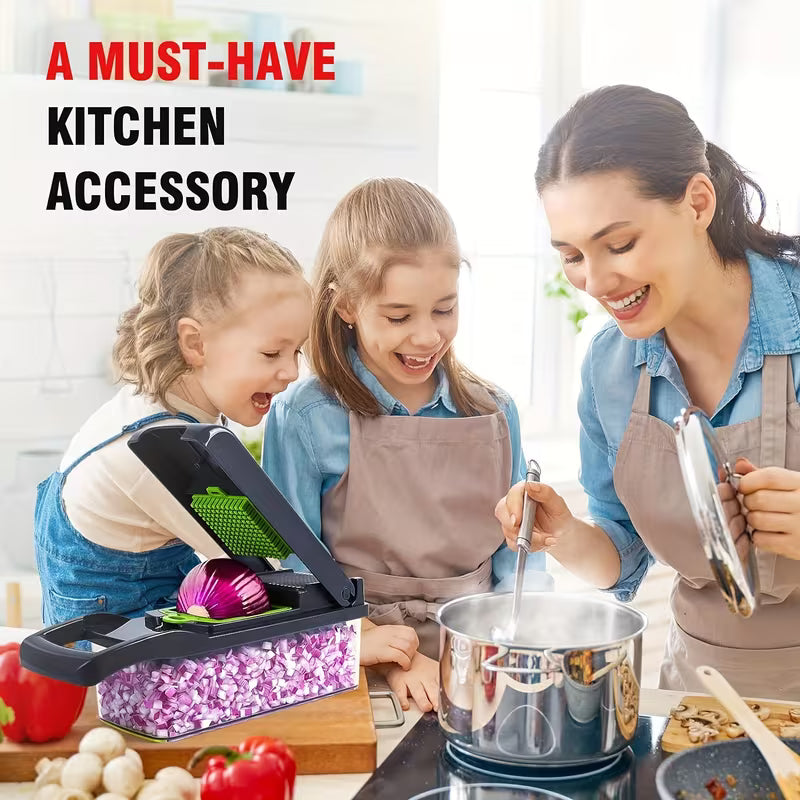 16-in-1 Vegetable Chopper & Slicer with 8 Blades