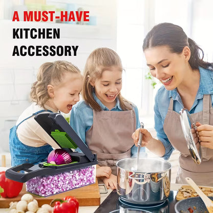 16-in-1 Vegetable Chopper & Slicer with 8 Blades
