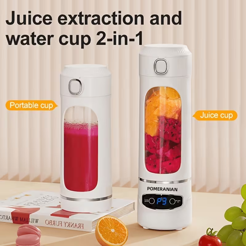 Portable USB Rechargeable Blender – 12-Blade Personal Smoothie Maker, 20.29 oz Travel Juicer Cup