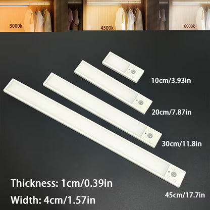 LED Motion Sensor Cabinet Light – Rechargeable Dimmable 3-Color Under Cabinet Light