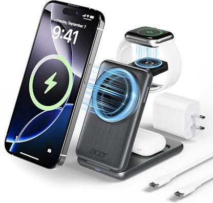 3-in-1 Wireless Charging Station for iPhone, Apple Watch & AirPods