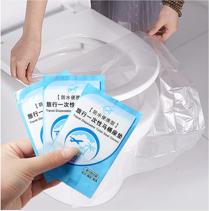 50PCS Disposable Travel Toilet Seat Covers – Waterproof & Portable