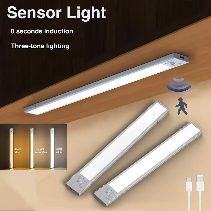 LED Motion Sensor Cabinet Light – Rechargeable Dimmable 3-Color Under Cabinet Light