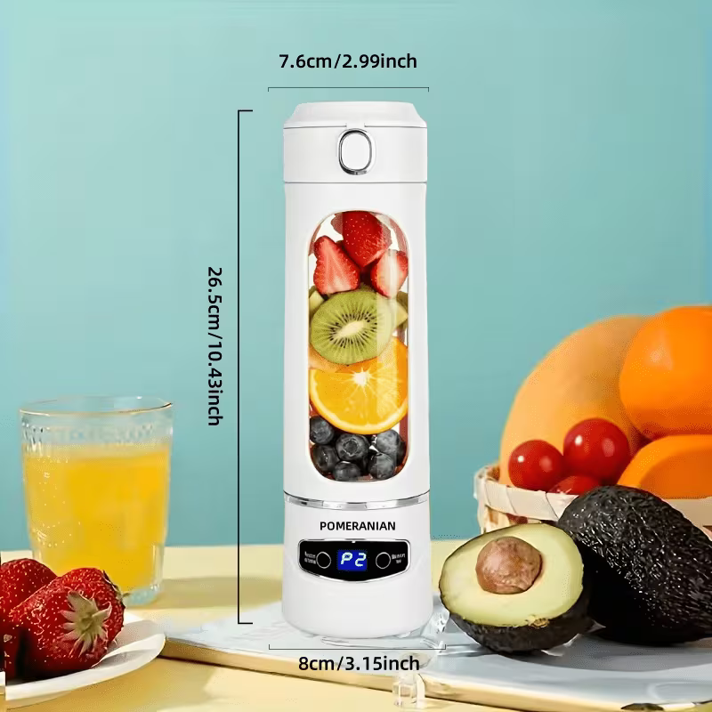 Portable USB Rechargeable Blender – 12-Blade Personal Smoothie Maker, 20.29 oz Travel Juicer Cup