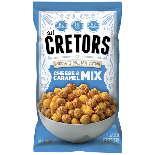G.H. Cretors Handcrafted Small-Batch Popcorn Cheese & Caramel Mix 7.5 oz Bag