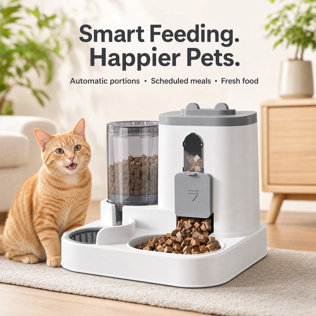 Automatic 2-in-1 Pet Feeder and Water Dispenser