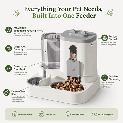 Automatic 2-in-1 Pet Feeder and Water Dispenser