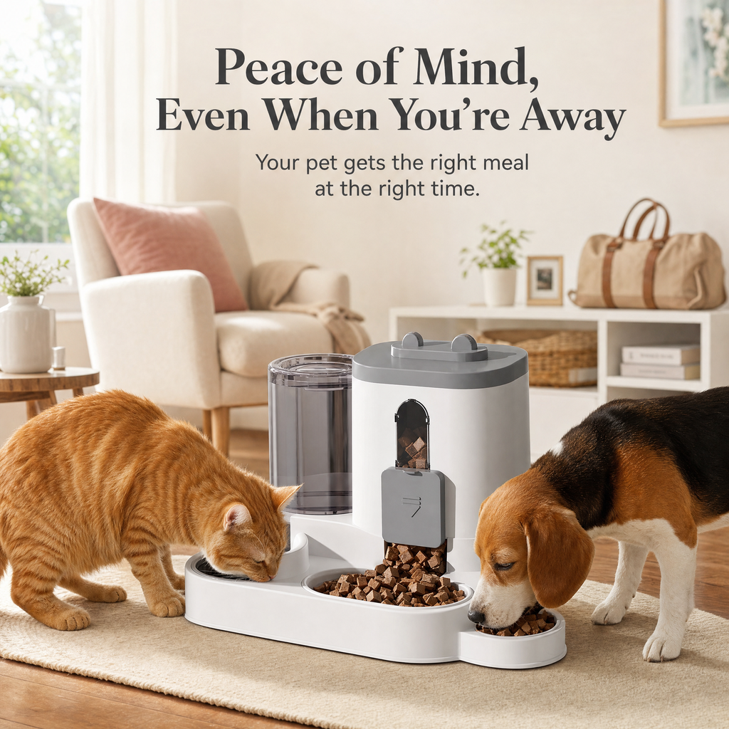 Automatic 2-in-1 Pet Feeder and Water Dispenser