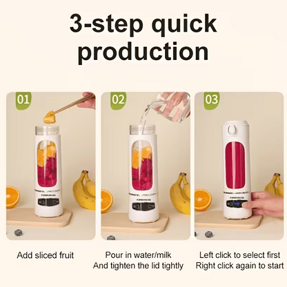 Portable USB Rechargeable Blender – 12-Blade Personal Smoothie Maker, 20.29 oz Travel Juicer Cup