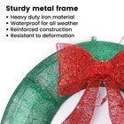 48" Large Prelit Christmas Wreath Lighted Xmas Holiday Decor with 150 LED Light