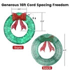 48" Large Prelit Christmas Wreath Lighted Xmas Holiday Decor with 150 LED Light