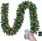 10FT Lighted Christmas Garland Pine Garland Decor with 50LED Lights Remote Timer