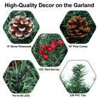 10FT Lighted Christmas Garland Pine Garland Decor with 50LED Lights Remote Timer