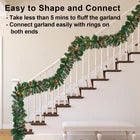 10FT Lighted Christmas Garland Pine Garland Decor with 50LED Lights Remote Timer