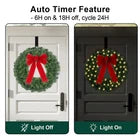 24" Christmas Decor Prelit Christmas Wreath with 50 LED Lights 8 Lighting Modes