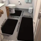 3 PC Bathroom Non-Slip Bath Mat Set Floor Mat Bedroom Carpet Laundry Room Mat