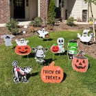 10Pcs Halloween Yard Signs with Stakes Pumpkin Ghost Monster Props Outdoor Decor