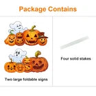 Halloween Decorations 2Pcs Ghost Pumpkin Decor Outdoor Yard Signs Stakes Prop