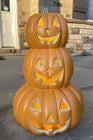 14" Halloween Jack O Lantern 3 Tiers Prelit Plastic Pumpkin Light Indoor Outdoor