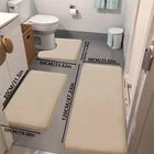 3 PC Bathroom Non-Slip Bath Mat Set Floor Mat Bedroom Carpet Laundry Room Mat