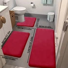 3 PC Bathroom Non-Slip Bath Mat Set Floor Mat Bedroom Carpet Laundry Room Mat