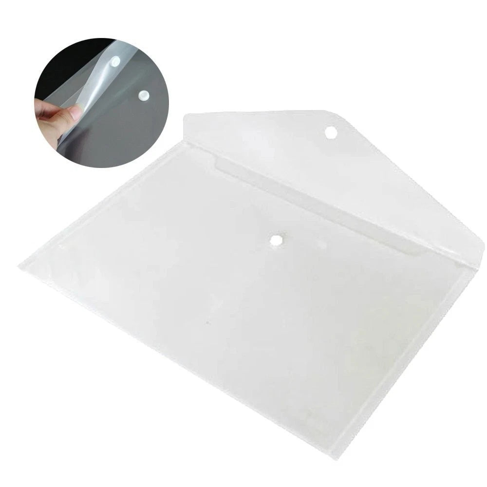 Clear File Folder Organizer L-Shaped Pocket Envelope Design Reusable