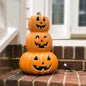 14" Halloween Jack O Lantern 3 Tiers Prelit Plastic Pumpkin Light Indoor Outdoor