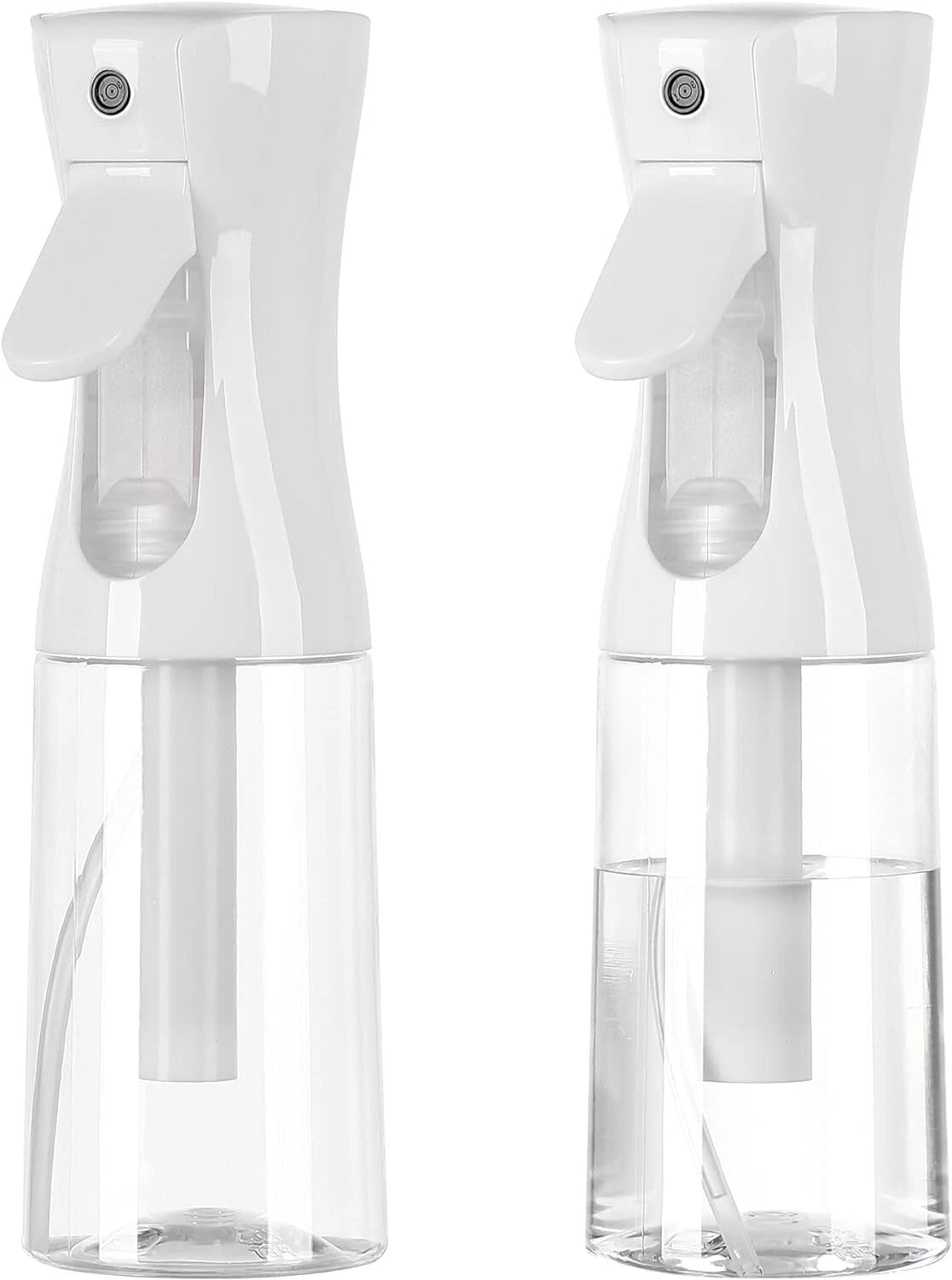 2Pc White Continuous Spray Bottles For Hair Spray Mist Saloon Kitchen Oil 200ml