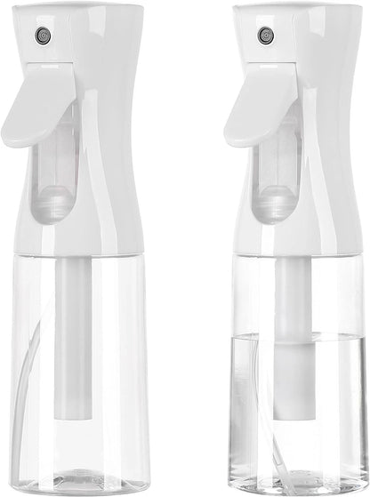 2Pc White Continuous Spray Bottles For Hair Spray Mist Saloon Kitchen Oil 200ml