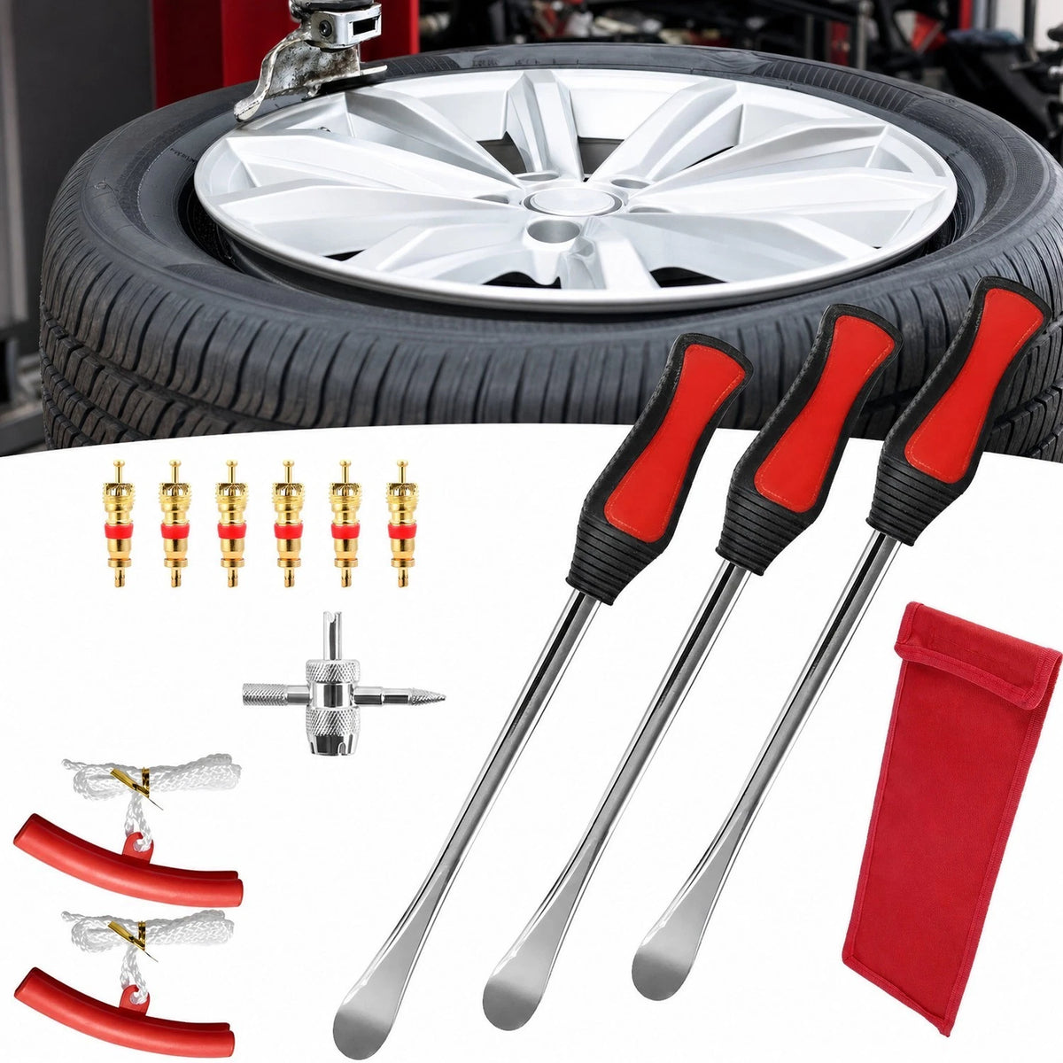 Professional Motorcycle Tire Changing Tool Steel Tire Spoon Lever Iron Tool Kit