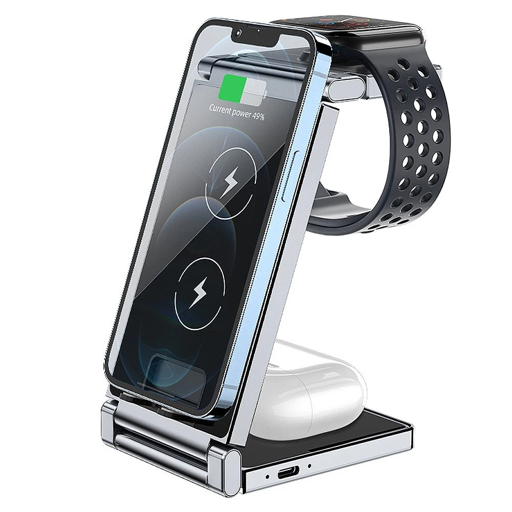 3-in-1 Wireless Charging Station for iPhone, Apple Watch & AirPods