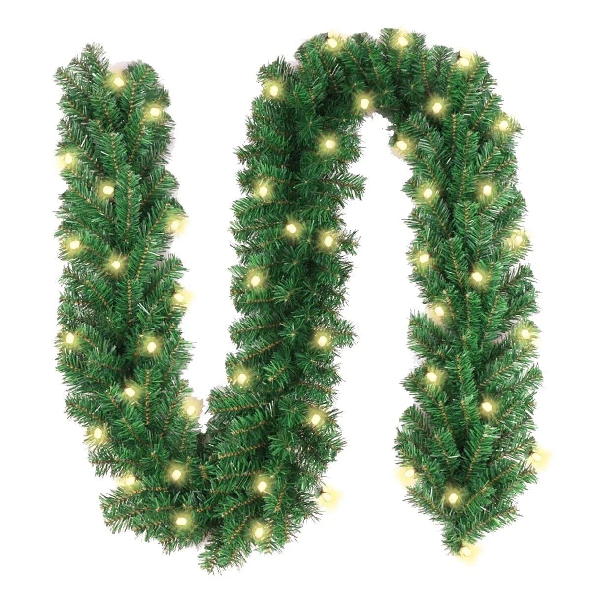 10Ft Artificial Christmas Green Garland Indoor Outdoor Holiday Party Decorations
