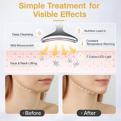 Neck Face Lifting Massager Skin Tighten Device LED Anti Wrinkle Double Chin
