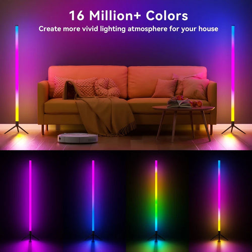 56" RGB LED Corner Floor Lamp
