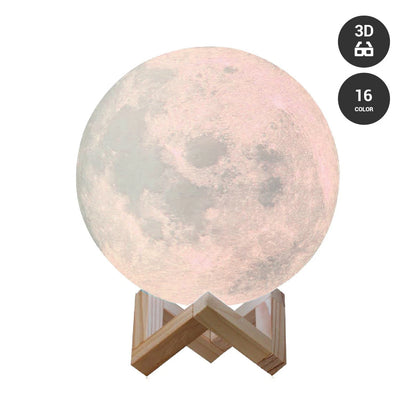 3D Moon Night Light – USB Rechargeable Touch Control Table Lamp