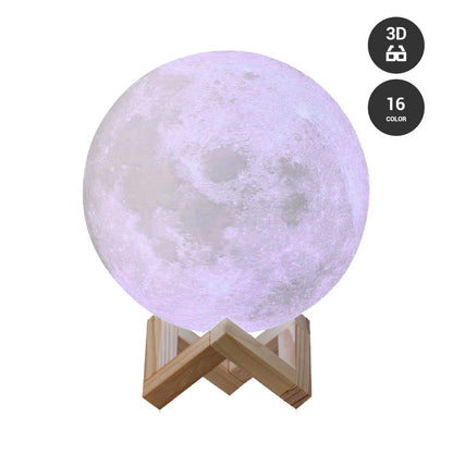 3D Moon Night Light – USB Rechargeable Touch Control Table Lamp