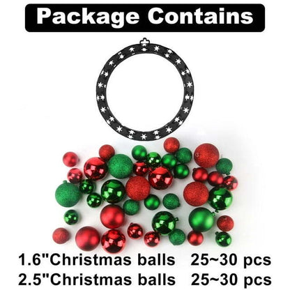 14" Christmas Ball Wreath Decoration for Xmas Door Window Wall Party Decoration