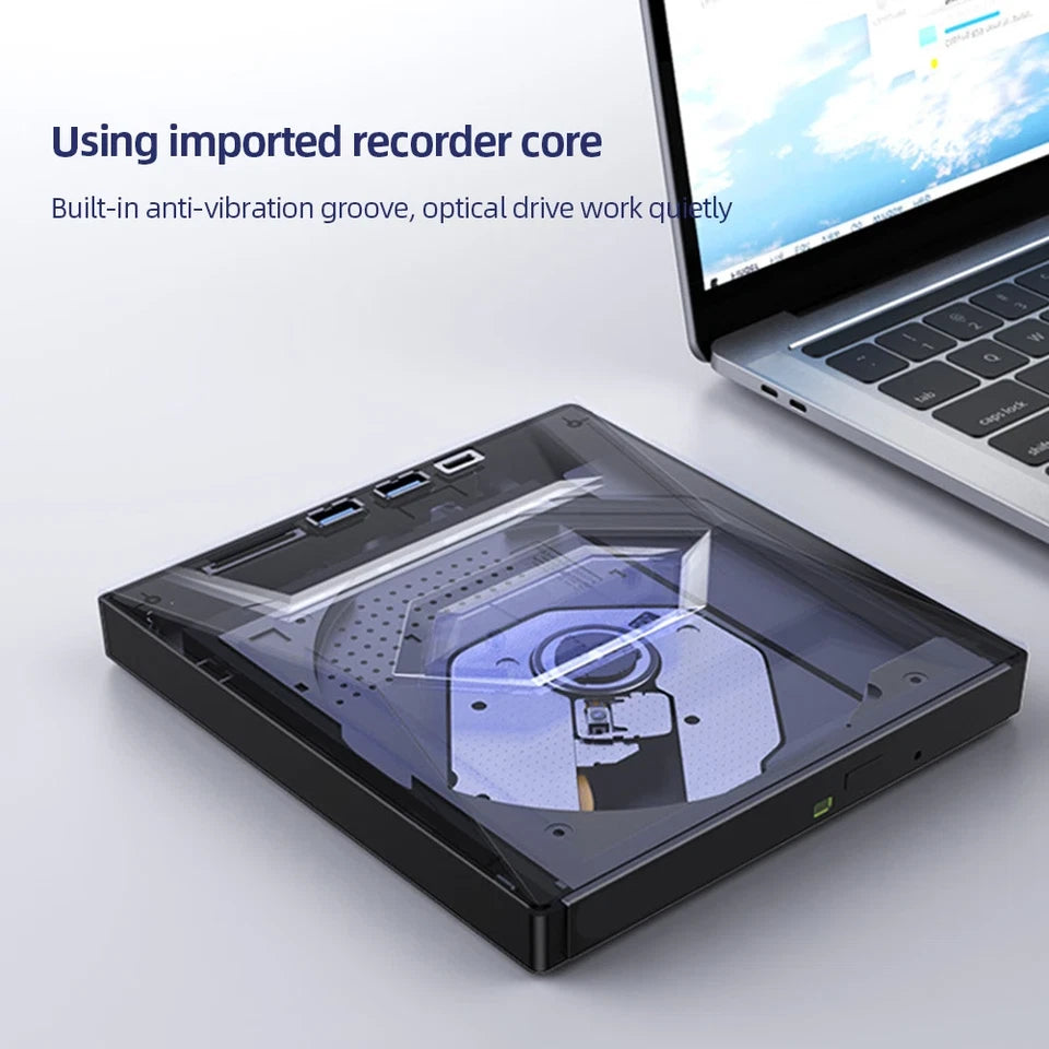 External CD DVD Drive USB 3.0 Writer Burner Player for PC Laptop Windows 11 10