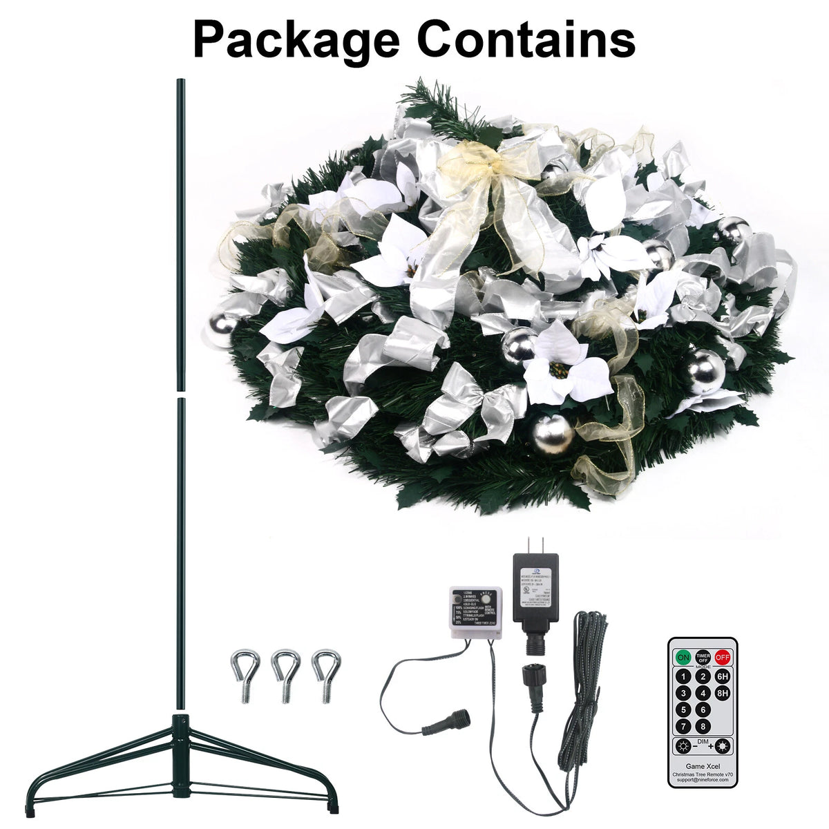 6.5 Ft Pre-lit Pull Up Christmas Tree with Remote & LED Lights For Party Decor